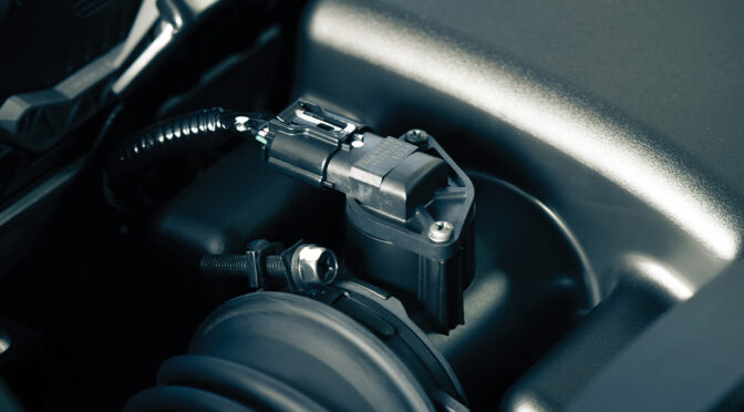 MAF sensor installed in an engine