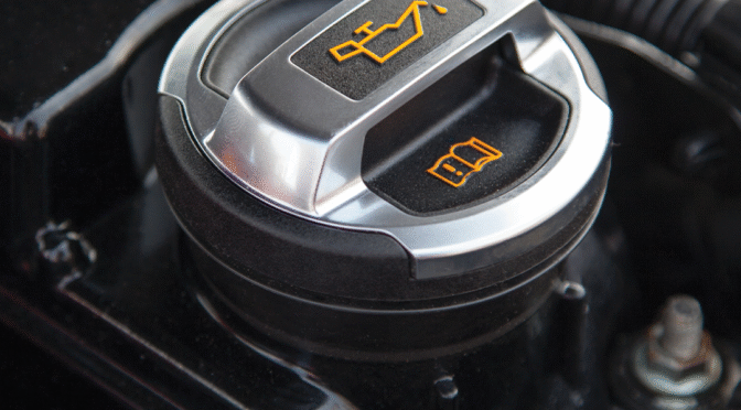 oil filler cap on an engine