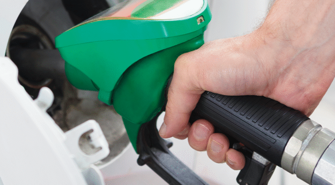 Vehicle being fueled